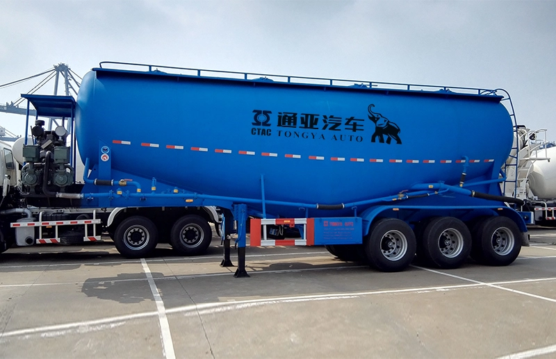 Trailer xe chở xi măng số lượng lớn 3 trục với máy nén khí