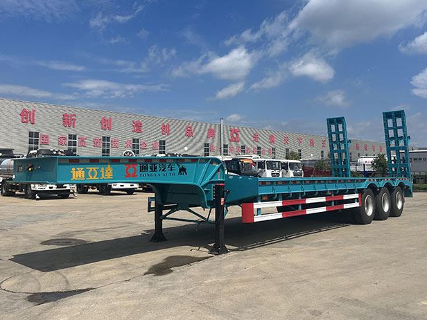 3 trục thấp Semi Semi Trialer có thang